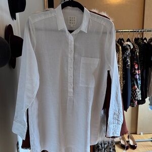 Not Monday 100% White Linen Shirt